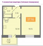 Типовая планировка 1-комнатных квартир